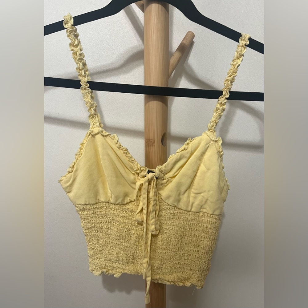 Cropped Yellow Flirty Tank Top